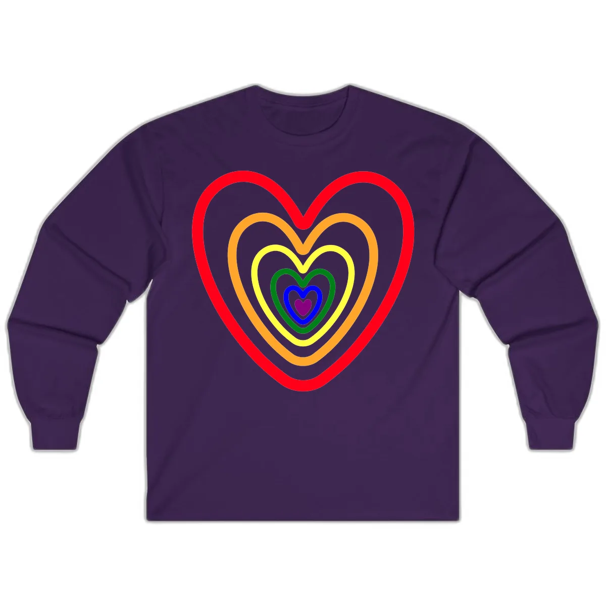 Rainbow Nested Hearts Pride Long Sleeve in Purple