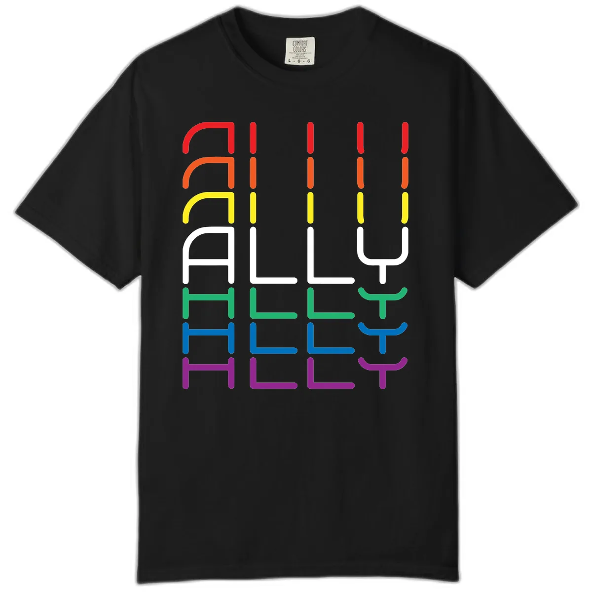 Rainbow Seating Chart Pride Design Comfort Color in Black