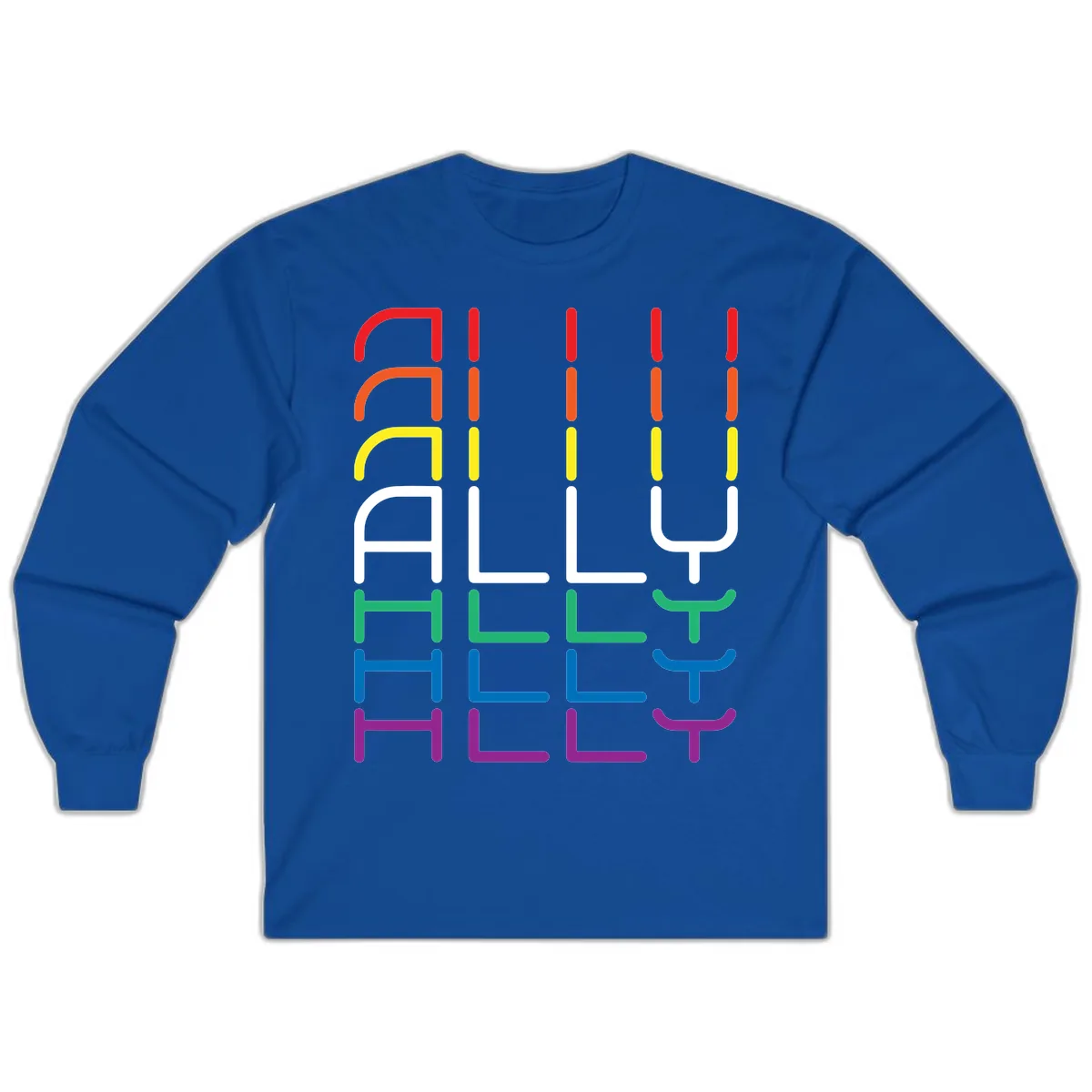 Rainbow Seating Chart Pride Design Long Sleeve in Royal