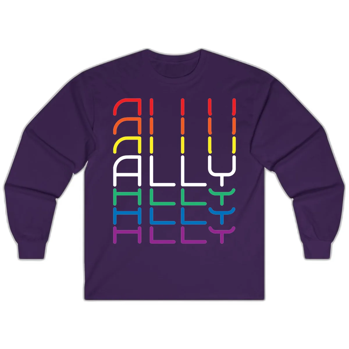 Rainbow Seating Chart Pride Design Long Sleeve in Purple