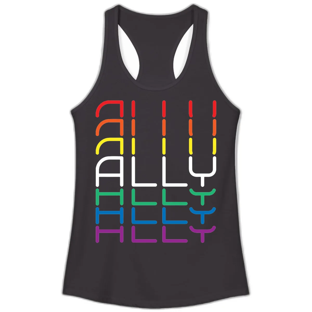 Rainbow Seating Chart Pride Design Ladies Tank in Black