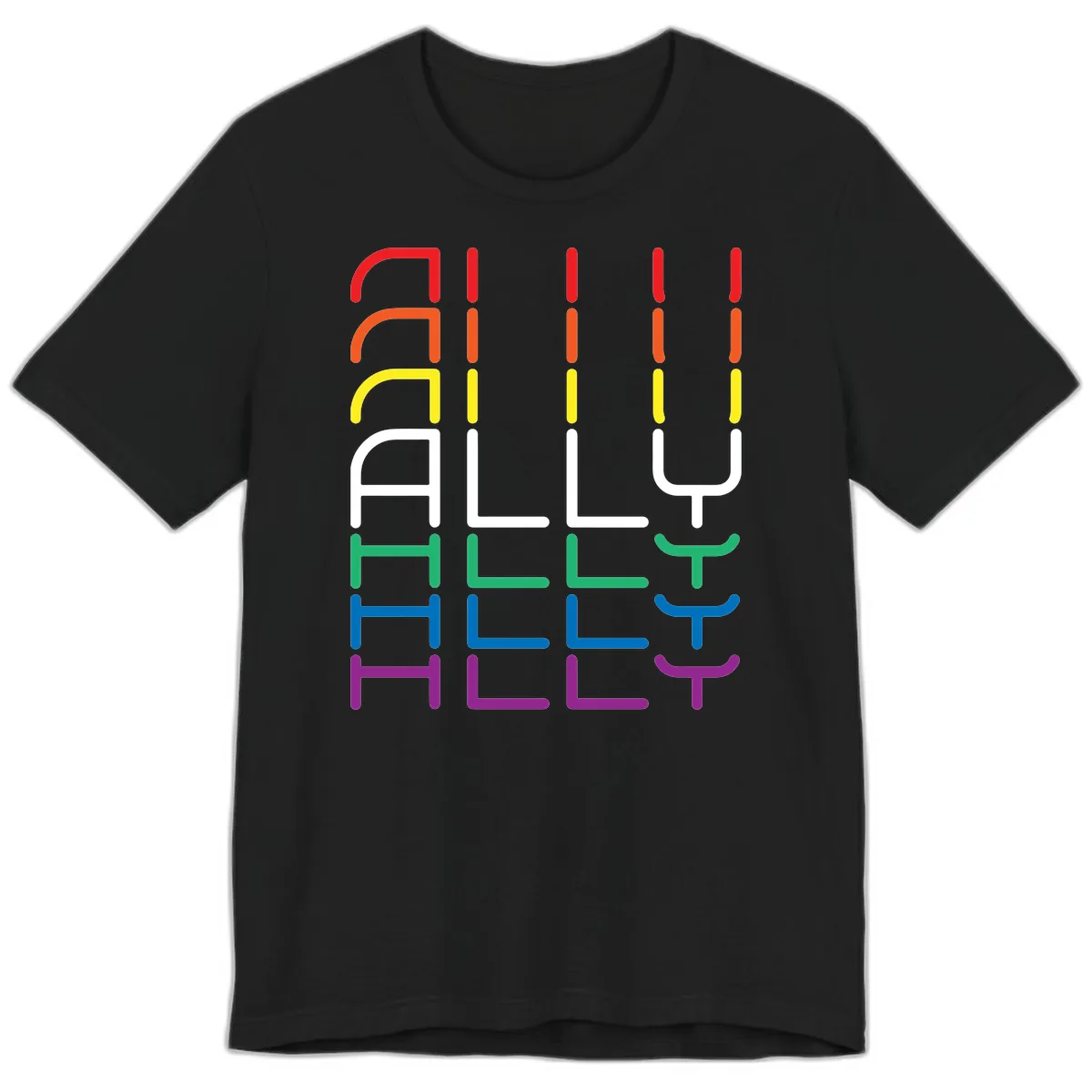 Rainbow Seating Chart Pride Design Premium T-Shirt in Black
