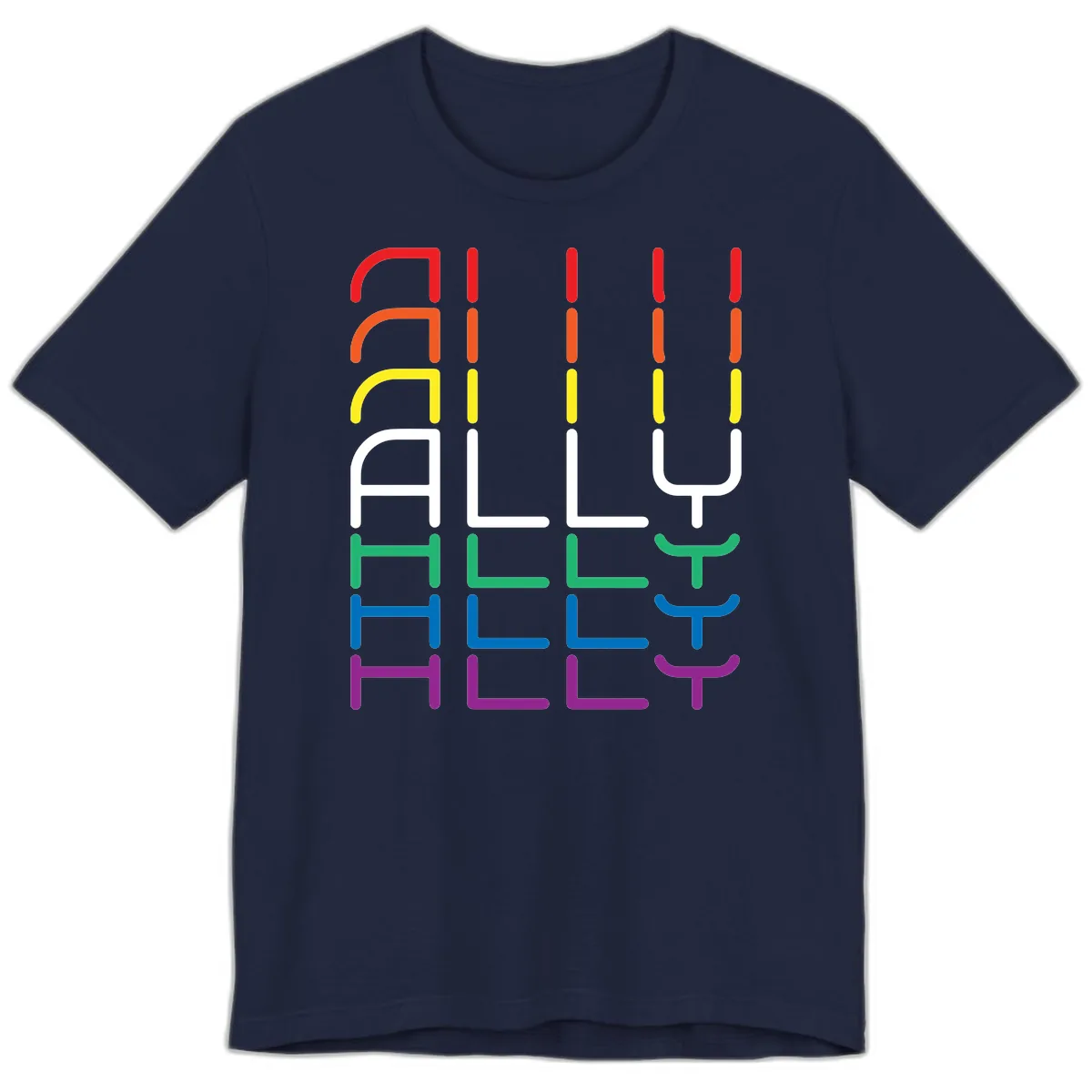 Rainbow Seating Chart Pride Design Premium T-Shirt in Navy