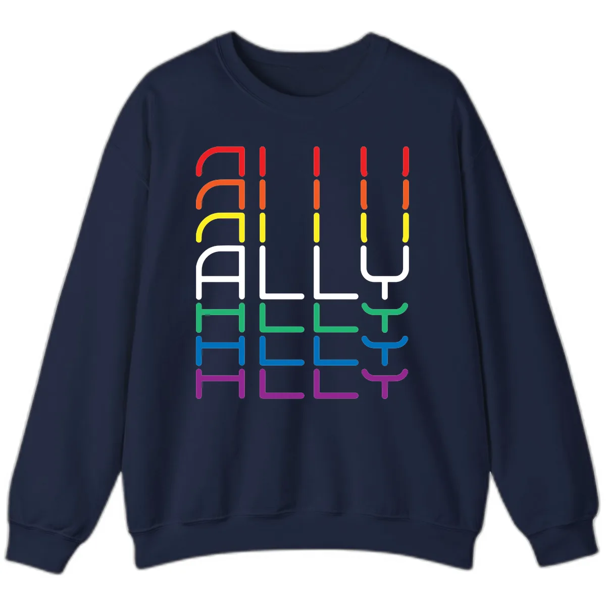Rainbow Seating Chart Pride Design Sweatshirt in Navy
