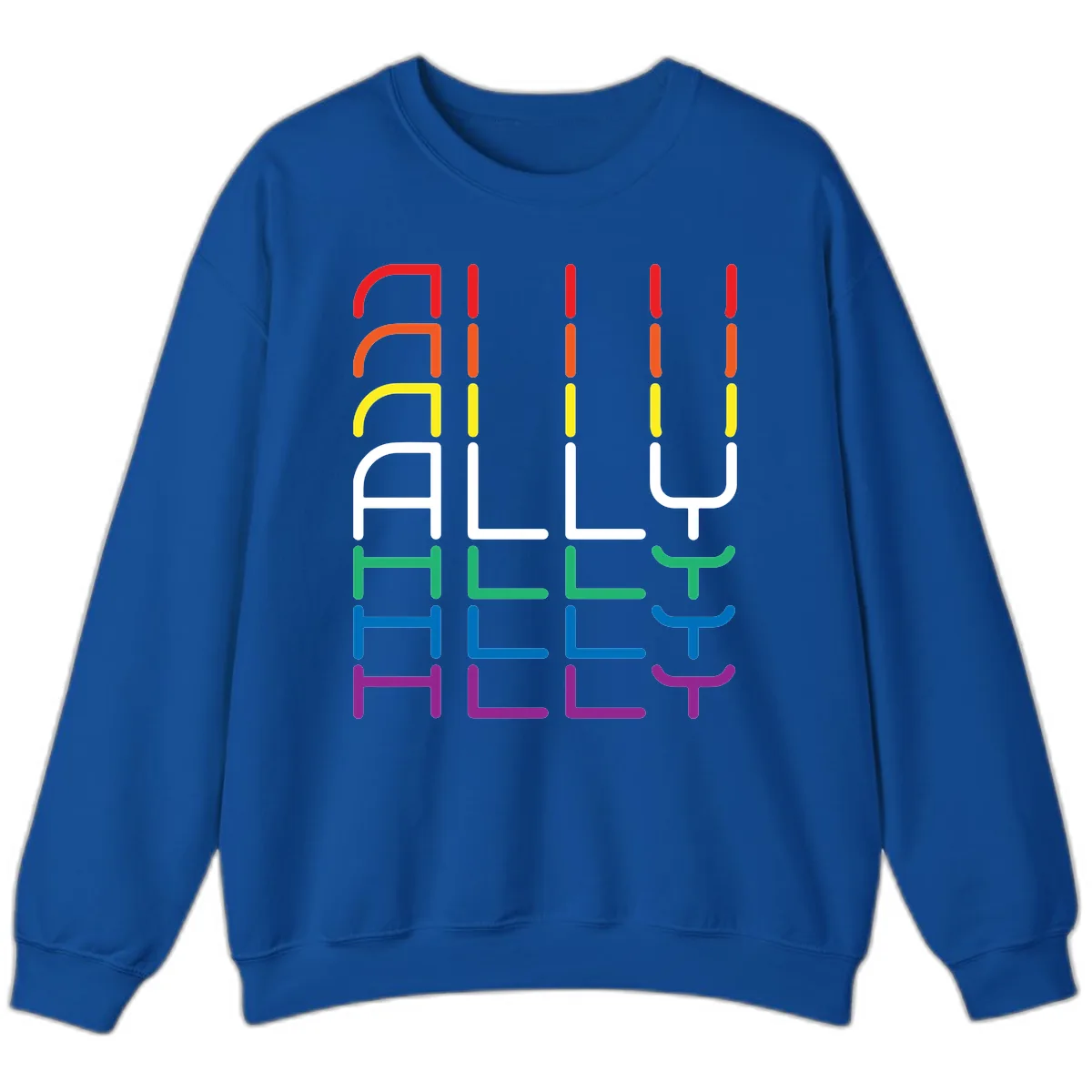 Rainbow Seating Chart Pride Design Sweatshirt in Royal