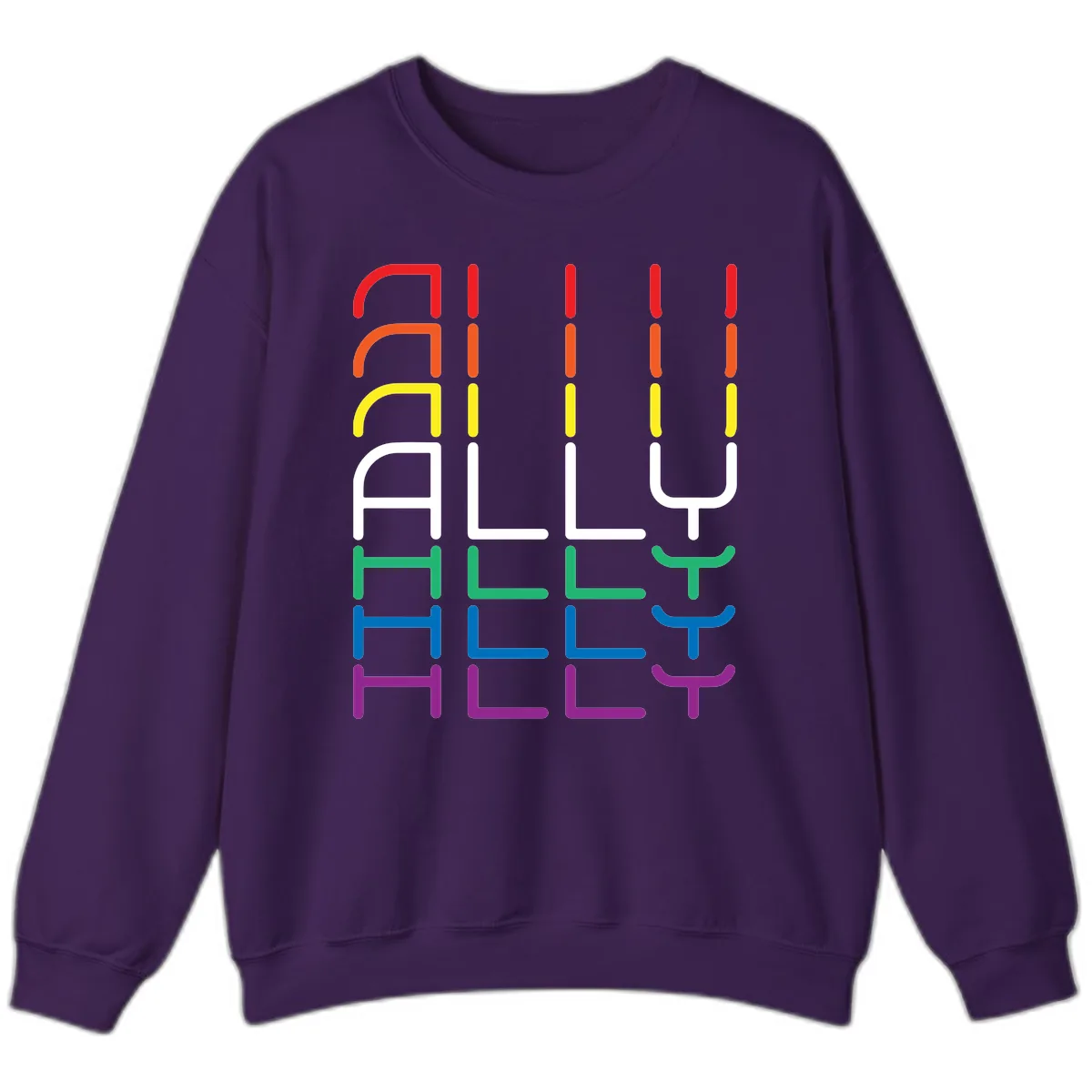 Rainbow Seating Chart Pride Design Sweatshirt in Purple