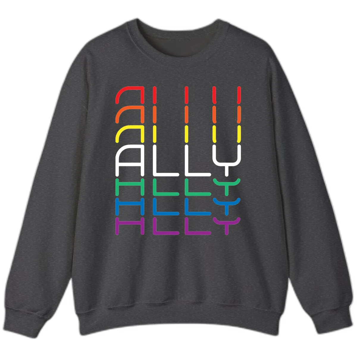 Rainbow Seating Chart Pride Design Sweatshirt in Dark Heather