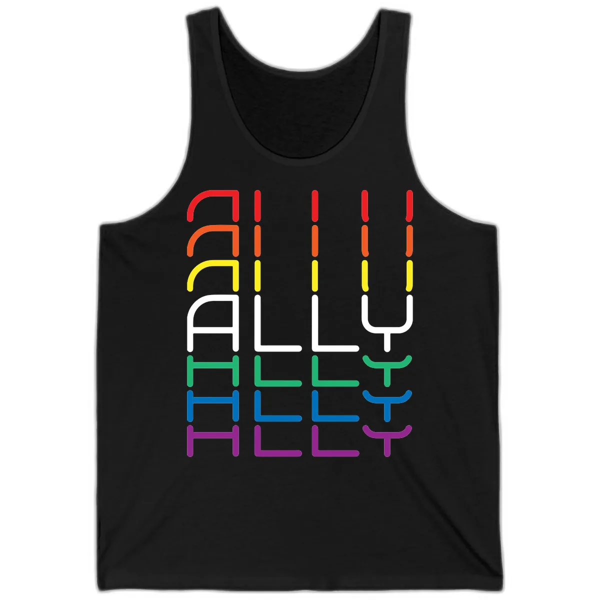 Rainbow Seating Chart Pride Design Tank in Black