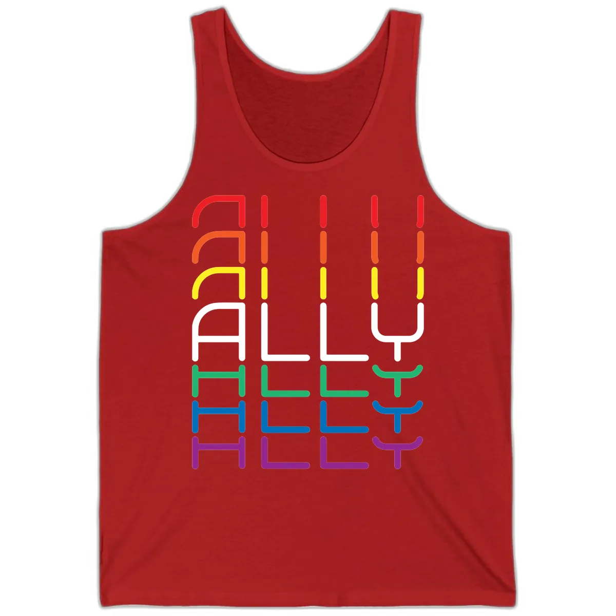 Rainbow Seating Chart Pride Design Tank in Red