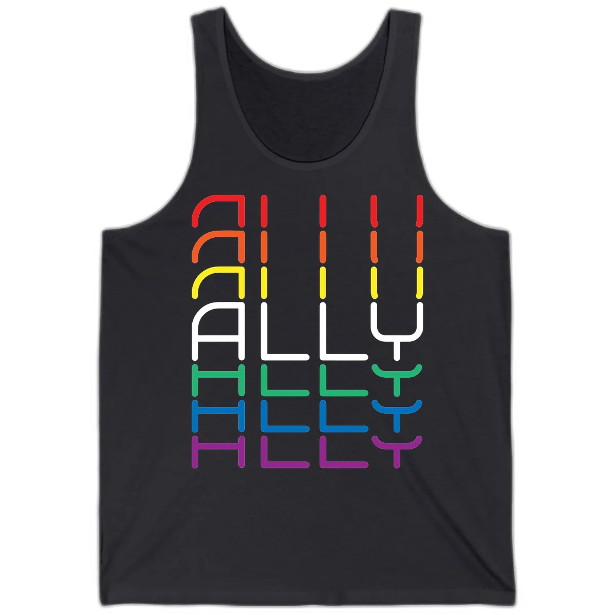 Rainbow Seating Chart Pride Design Tank in Dark Grey