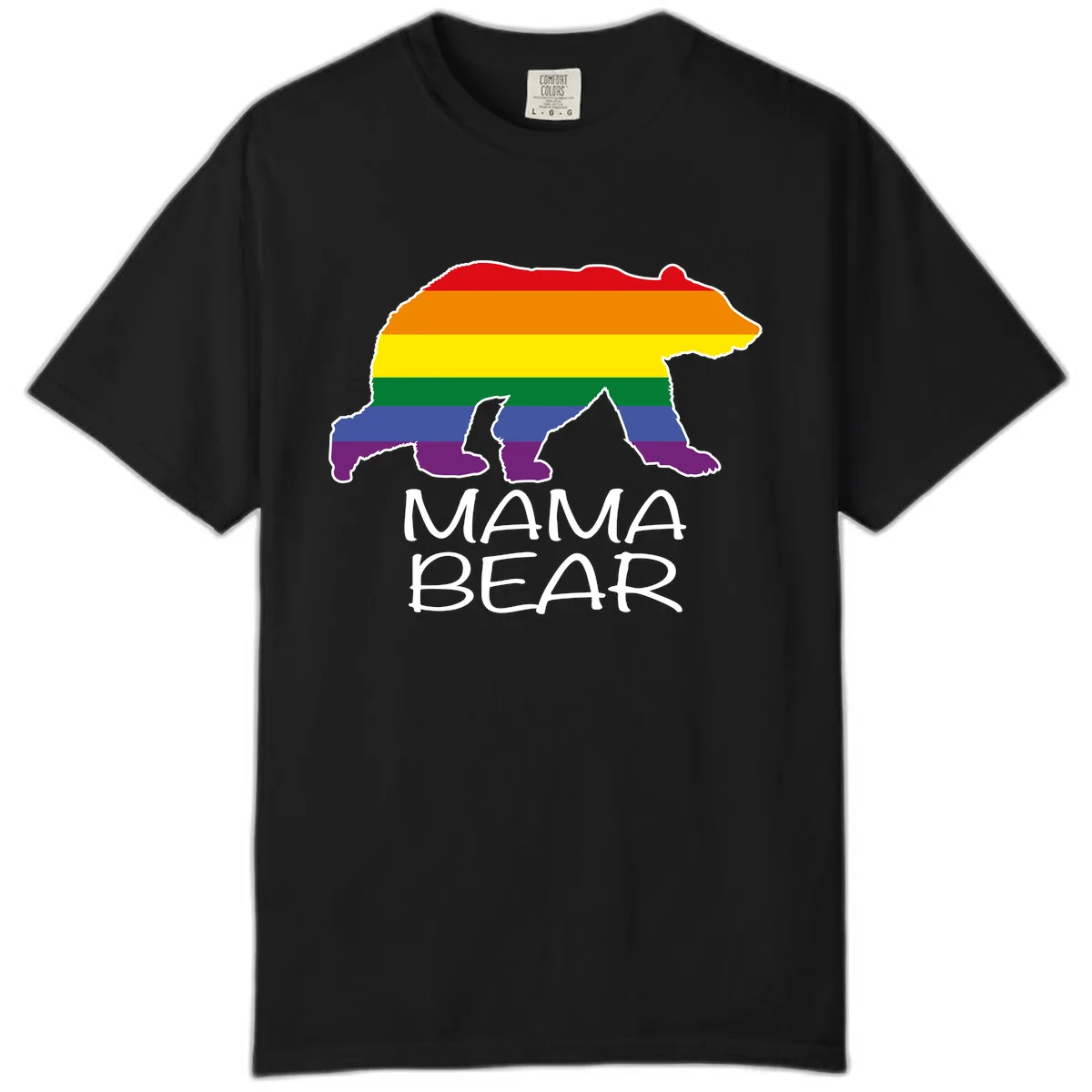 Mama Bear Pride Comfort Color in Black