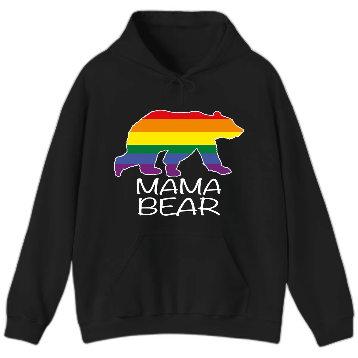 Mama Bear Pride Hoodie in Black