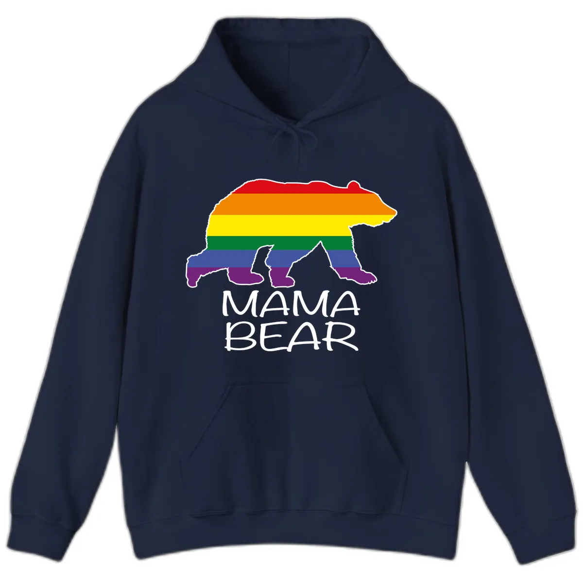 Mama Bear Pride Hoodie in Navy