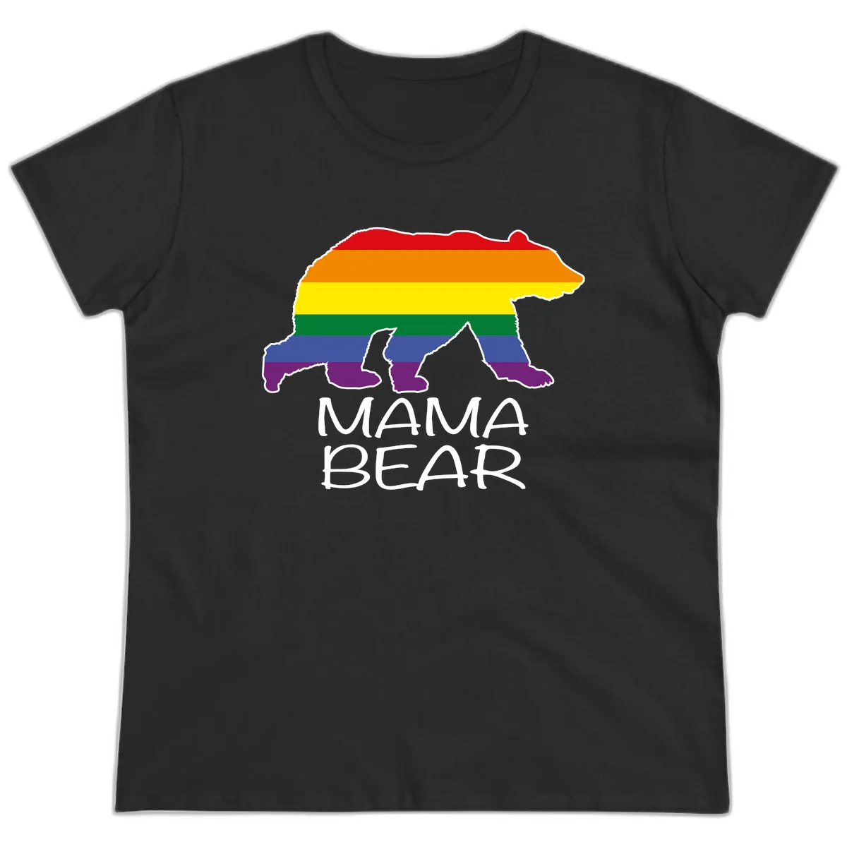 Mama Bear Pride Ladies Tee in Black