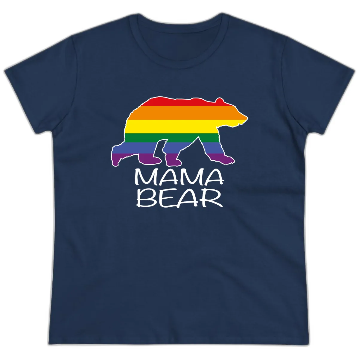Mama Bear Pride Ladies Tee in Navy