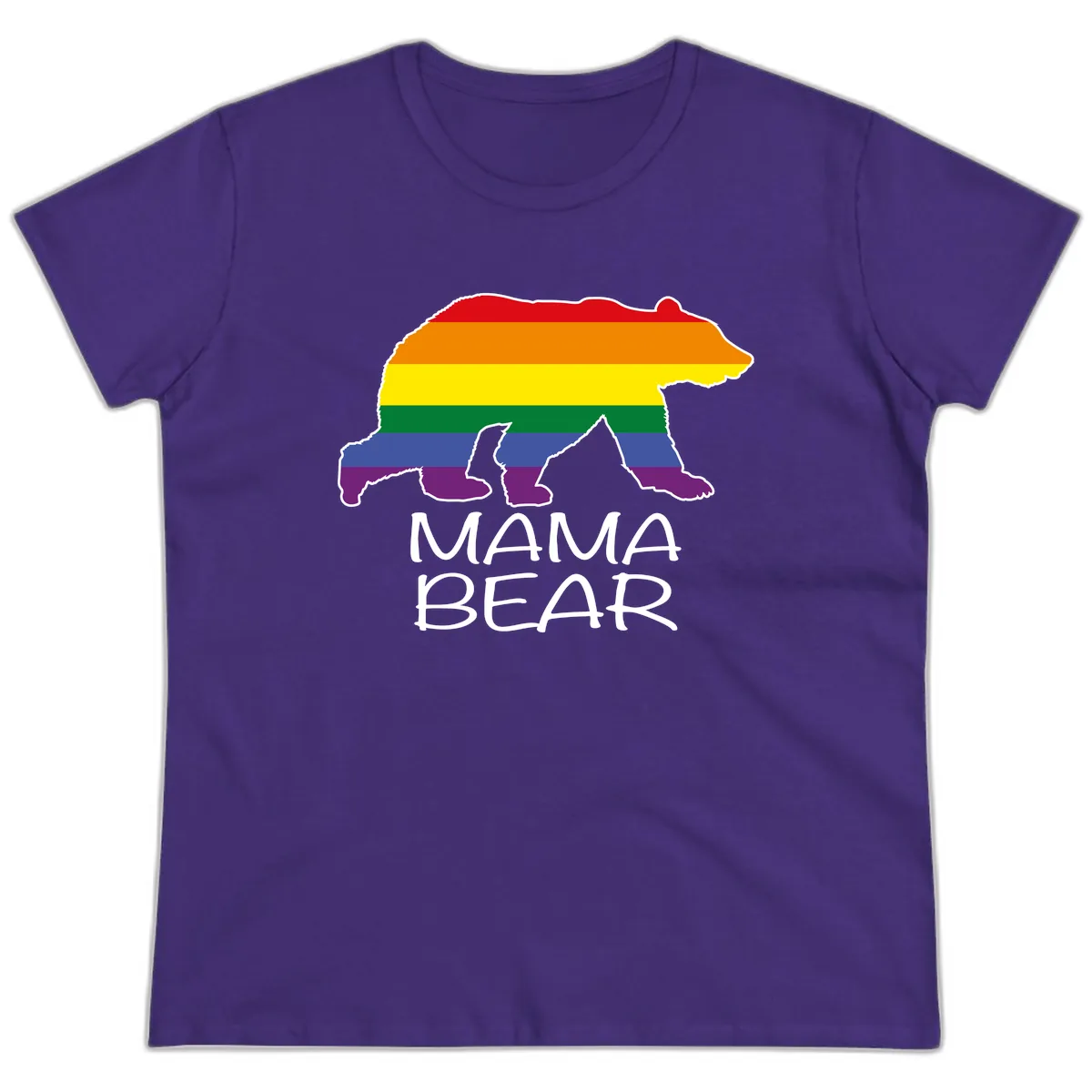 Mama Bear Pride Ladies Tee in Purple