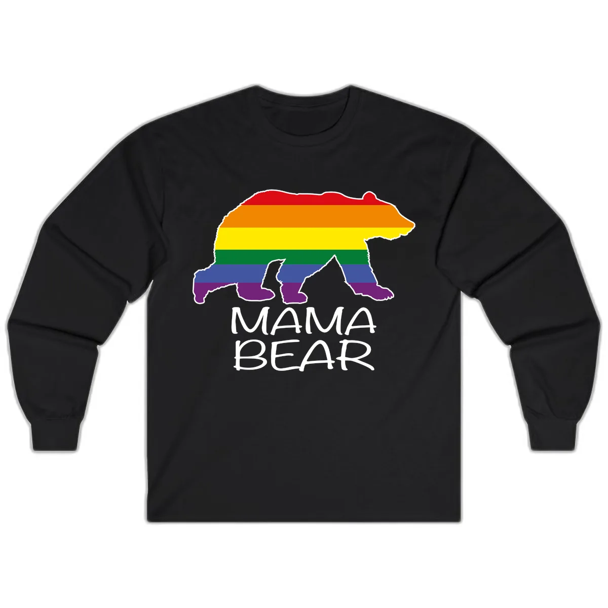 Mama Bear Pride Long Sleeve in Black