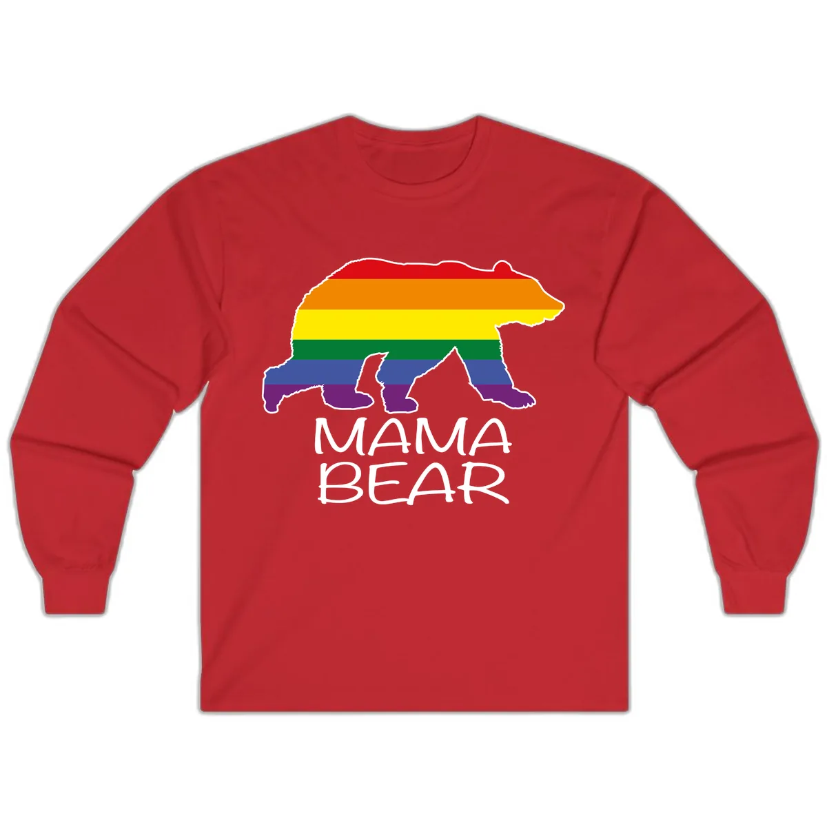 Mama Bear Pride Long Sleeve in Red