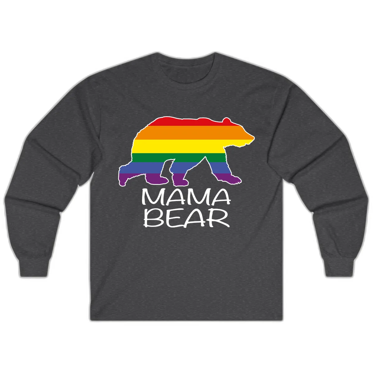 Mama Bear Pride Long Sleeve in Dark Heather