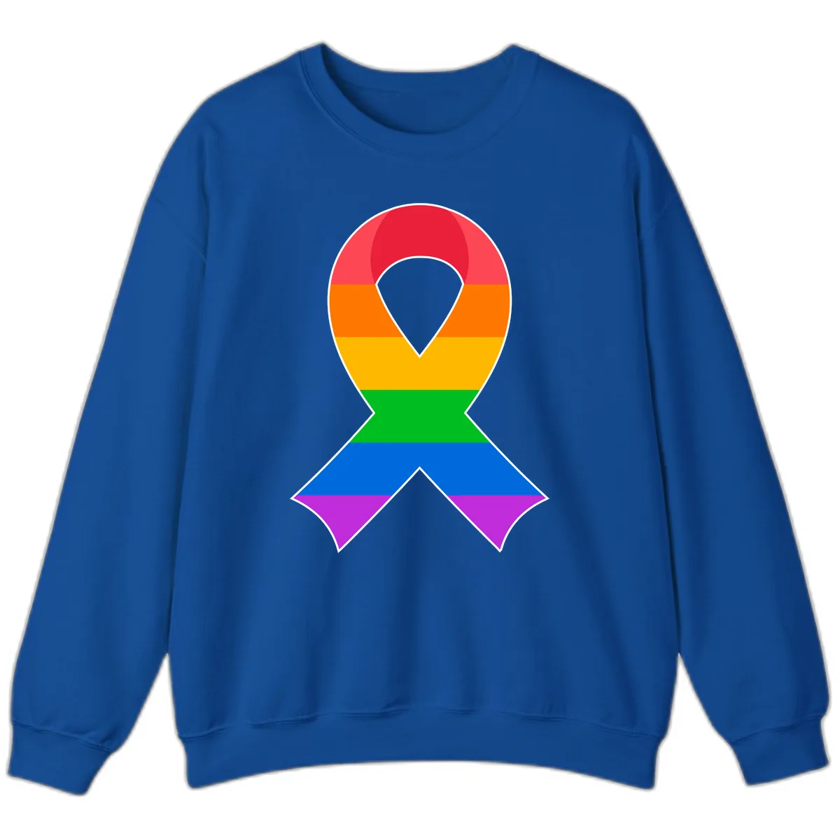 Rainbow Pride Awareness Ribbon Sweatshirt in Royal