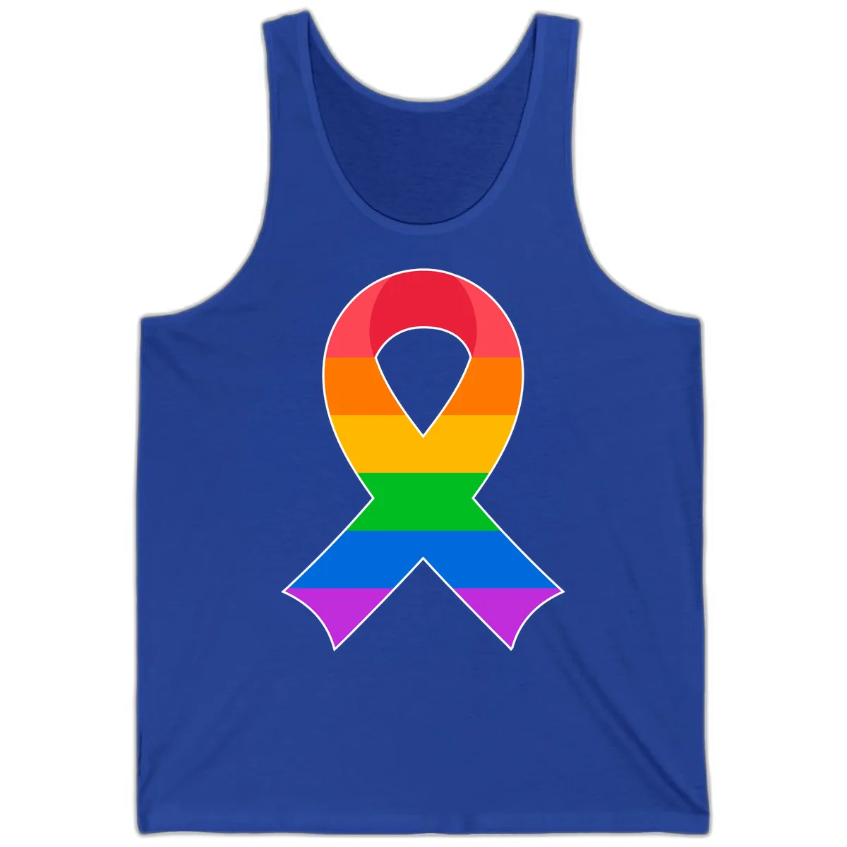 Rainbow Pride Awareness Ribbon Tank in True Royal