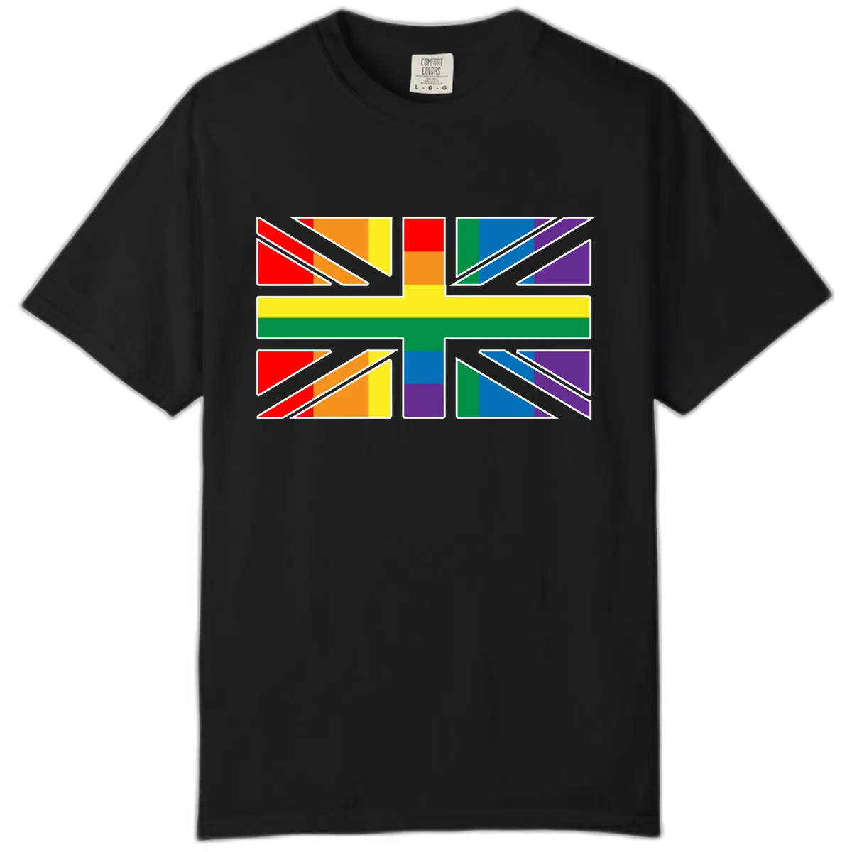 Rainbow Pride Geometric Mosaic Comfort Color in Black