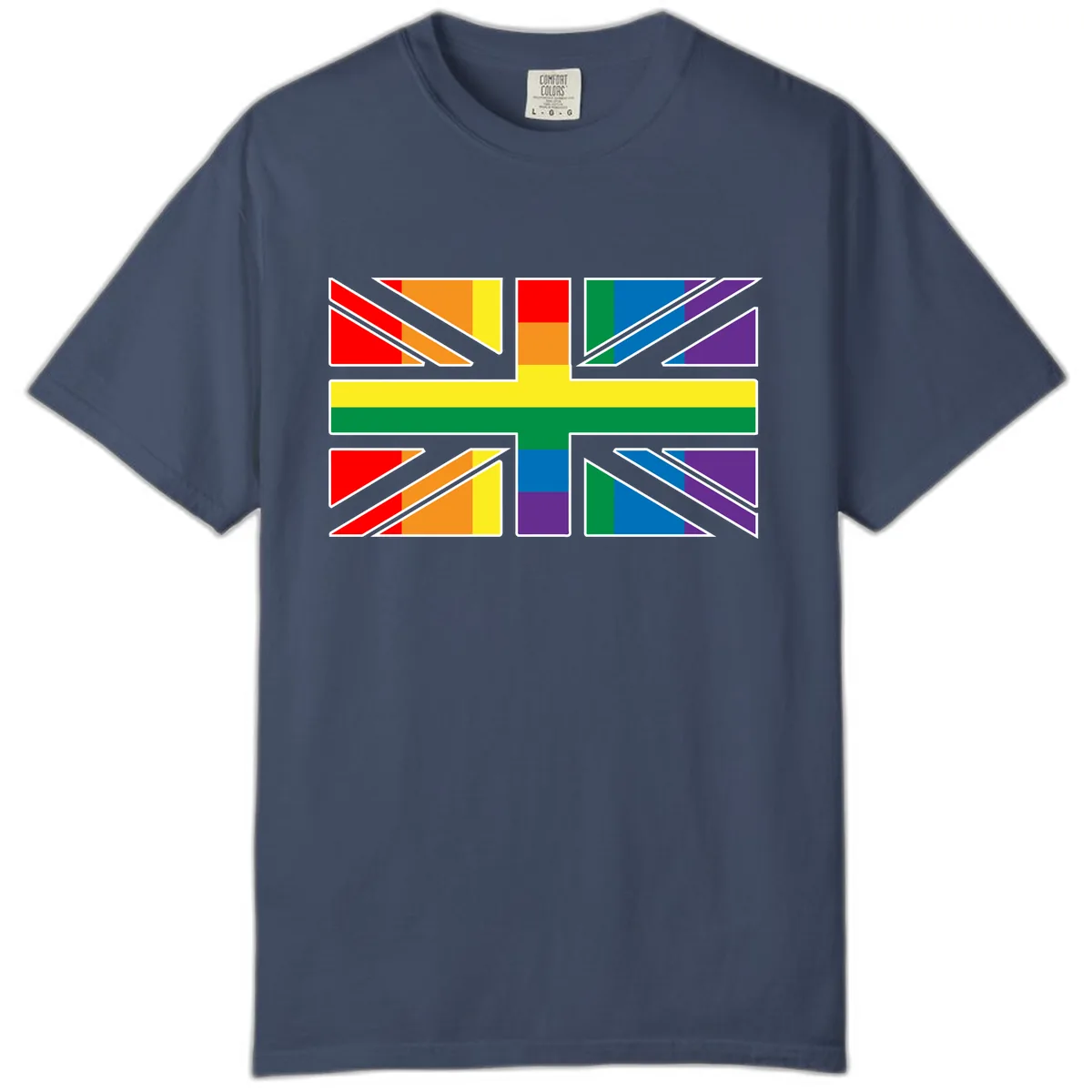 Rainbow Pride Geometric Mosaic Comfort Color in Midnight
