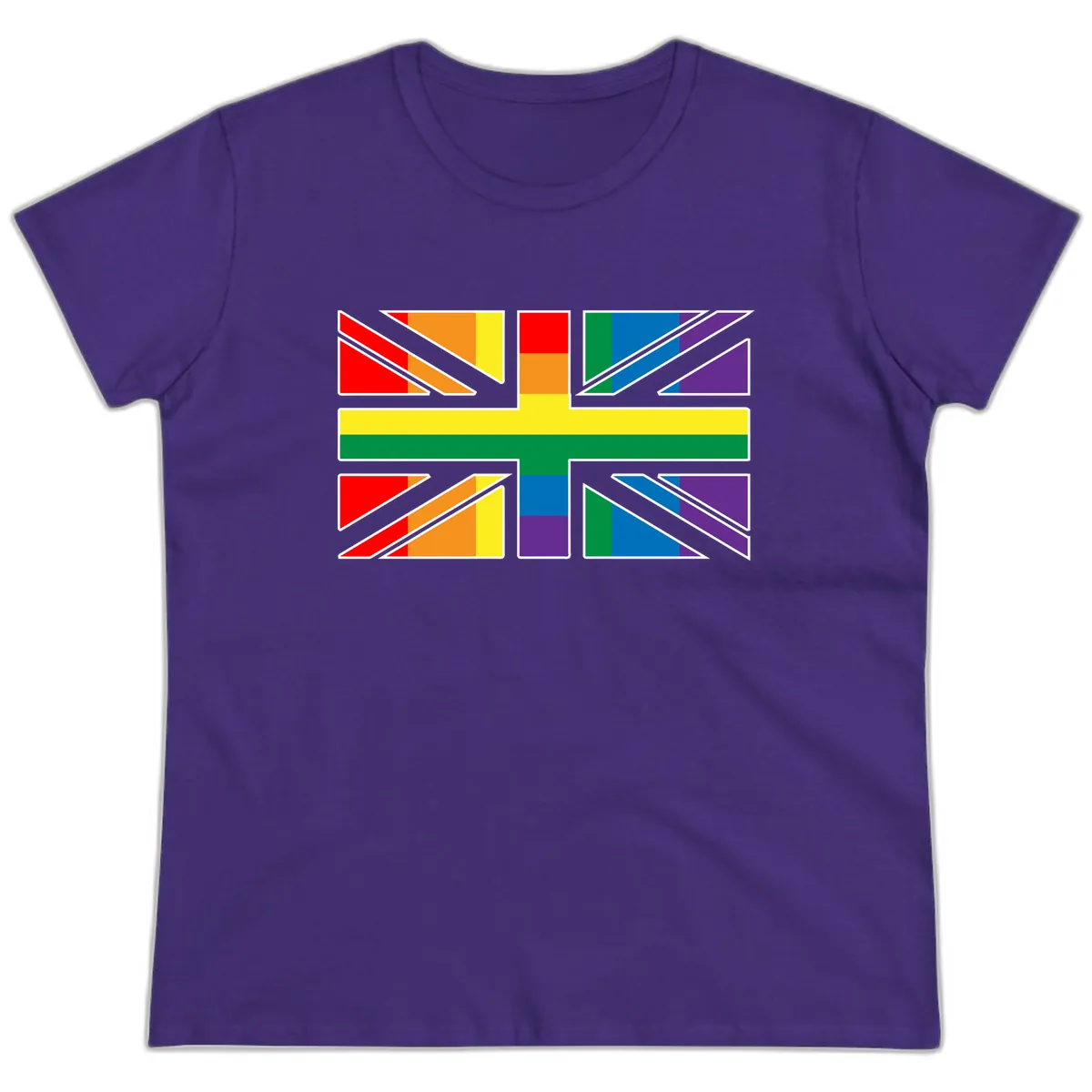 Rainbow Pride Geometric Mosaic Ladies Tee in Purple