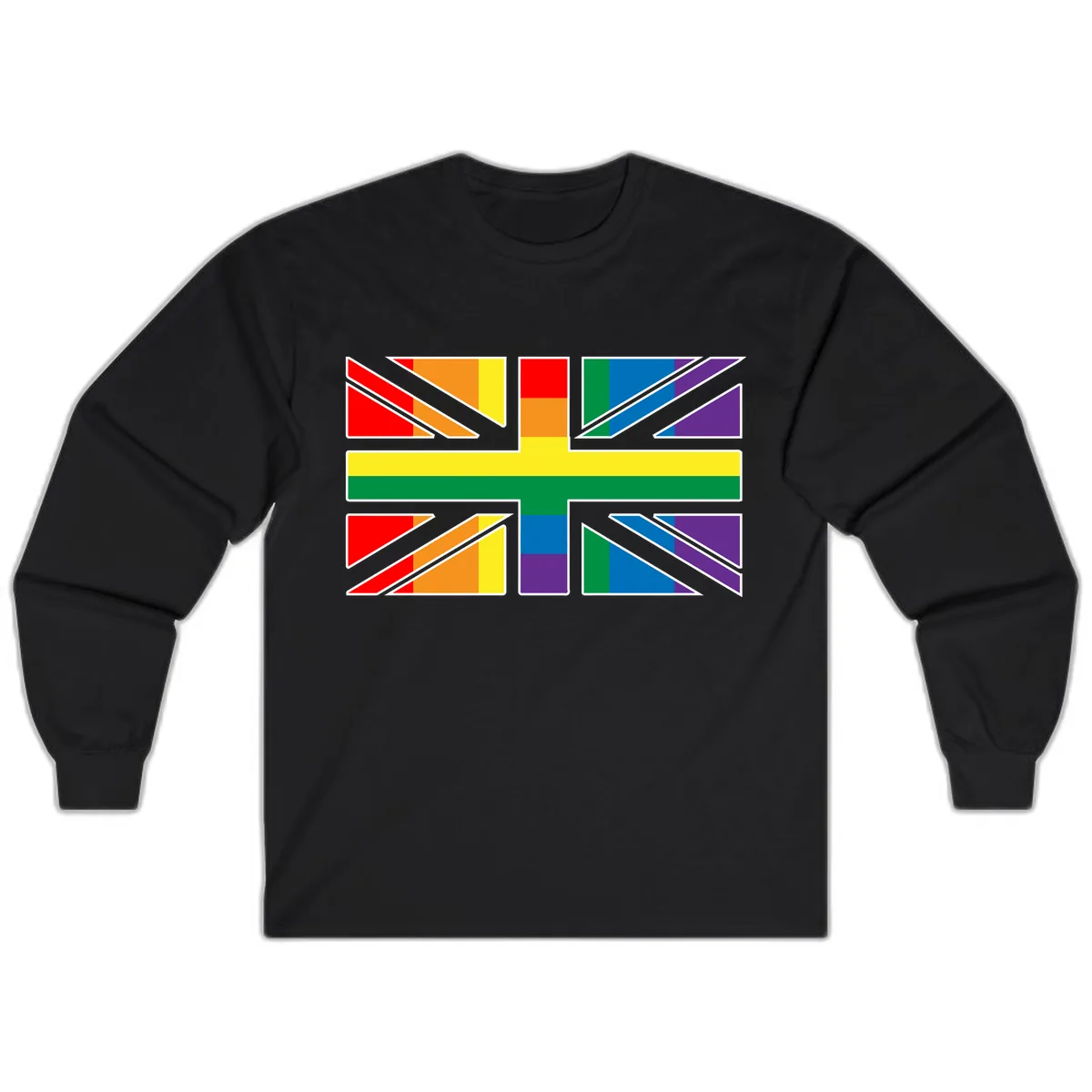 Rainbow Pride Geometric Mosaic Long Sleeve in Black