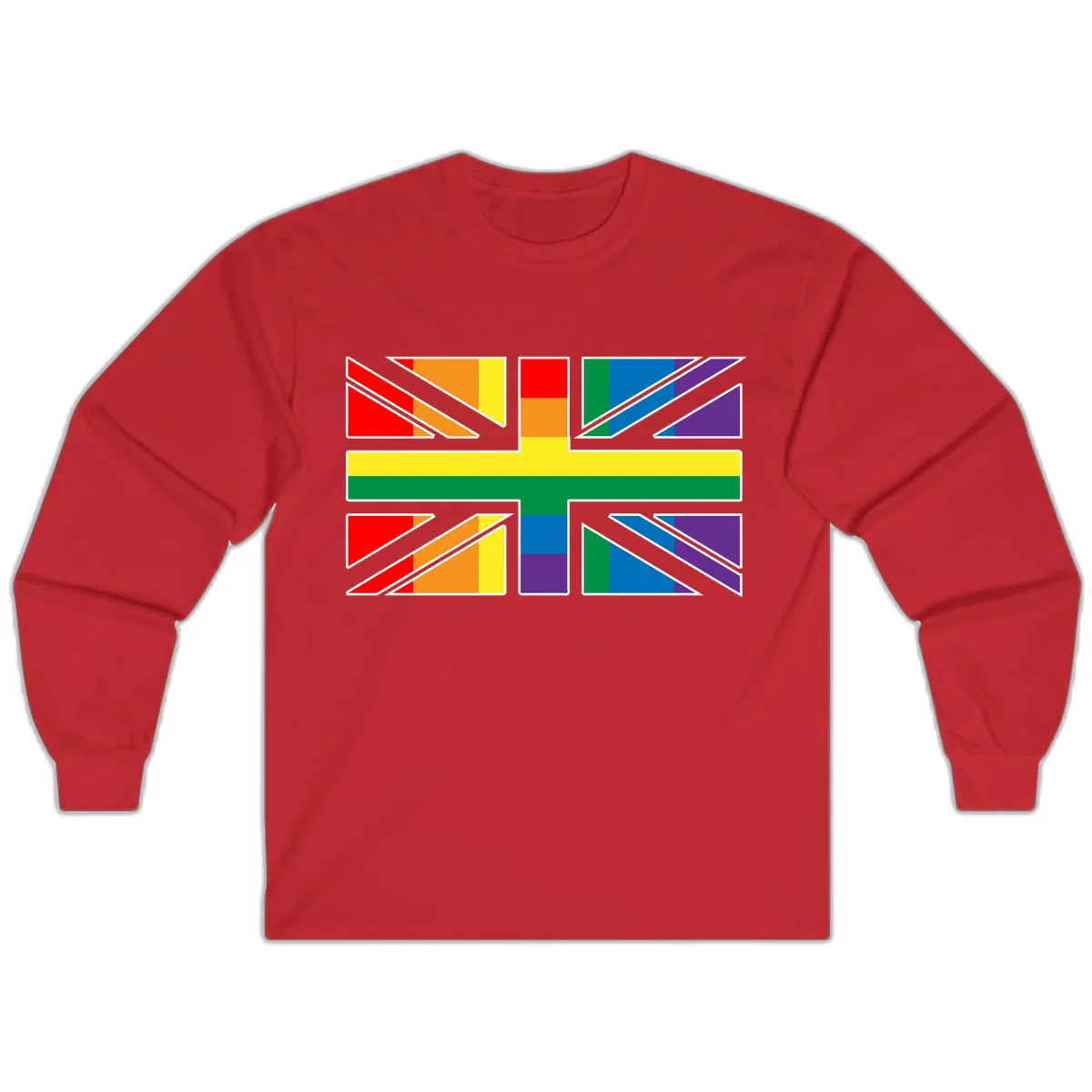 Rainbow Pride Geometric Mosaic Long Sleeve in Red