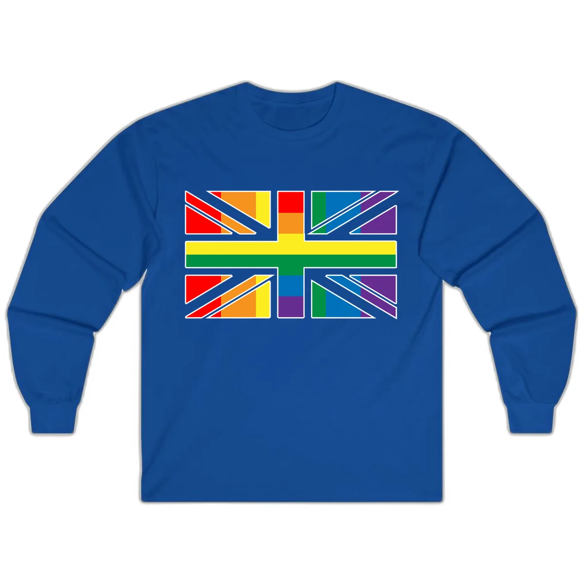 Rainbow Pride Geometric Mosaic Long Sleeve in Royal