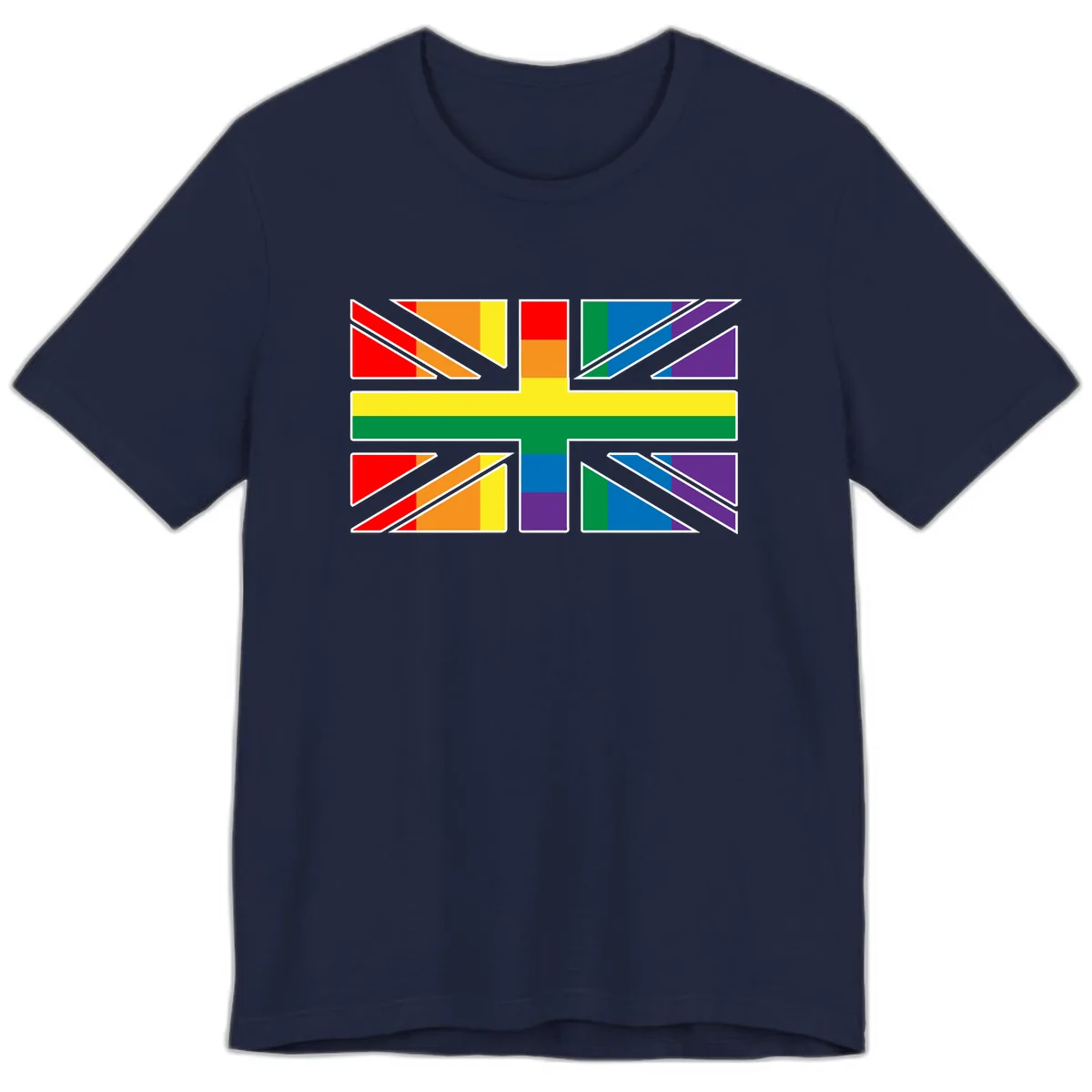 Rainbow Pride Geometric Mosaic Premium T-Shirt in Navy