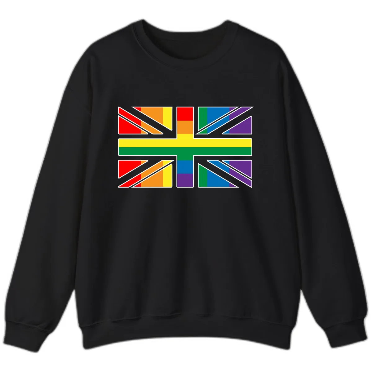 Rainbow Pride Geometric Mosaic Sweatshirt in Black