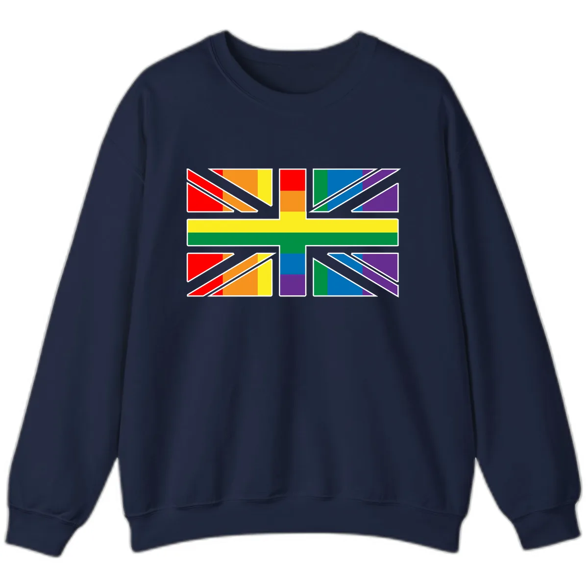 Rainbow Pride Geometric Mosaic Sweatshirt in Navy
