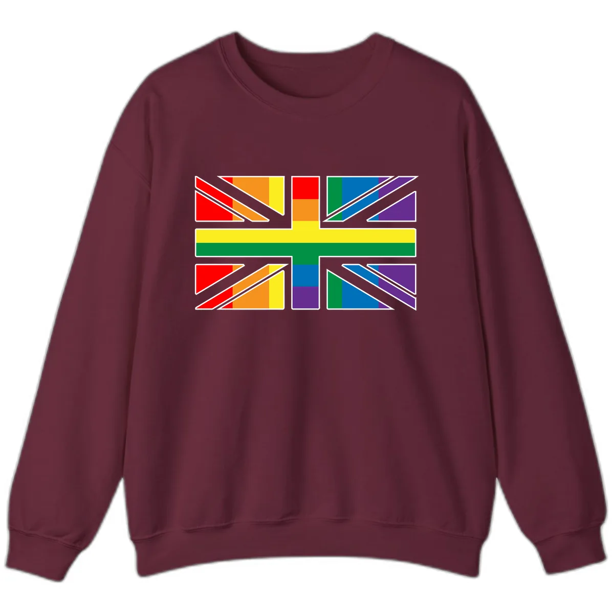Rainbow Pride Geometric Mosaic Sweatshirt in Maroon