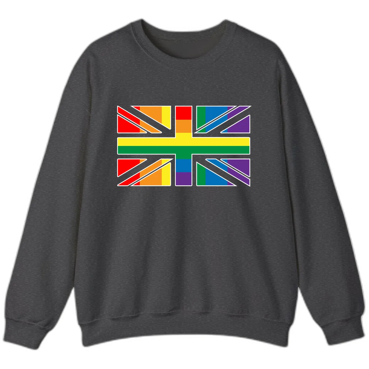 Rainbow Pride Geometric Mosaic Sweatshirt in Dark Heather