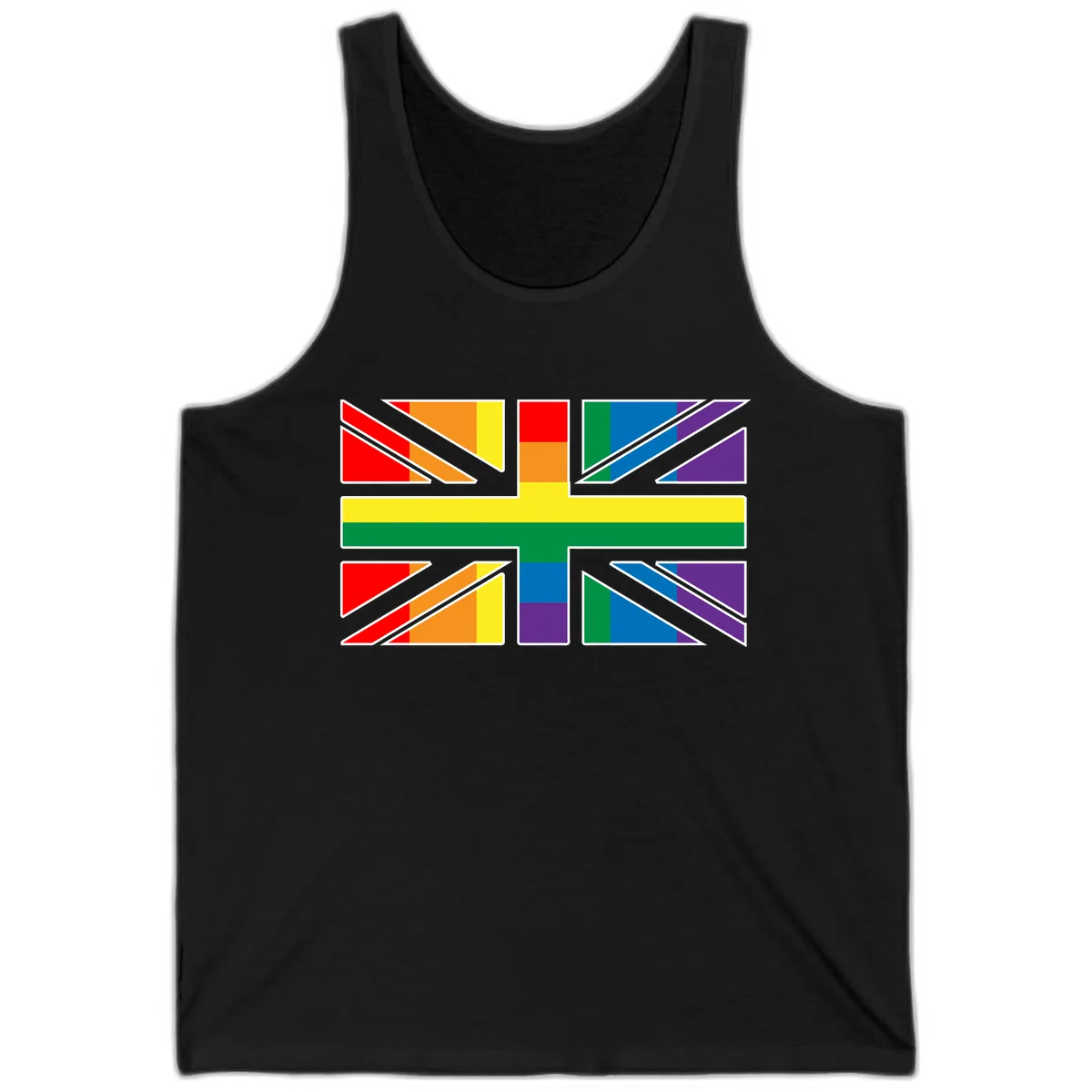 Rainbow Pride Geometric Mosaic Tank in Black