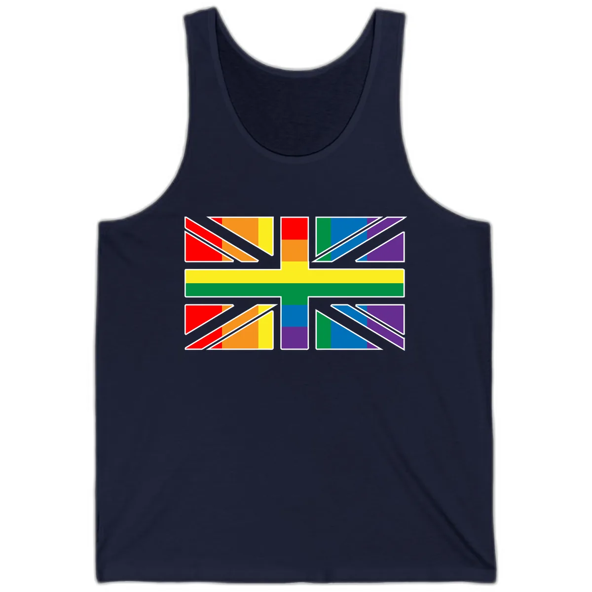 Rainbow Pride Geometric Mosaic Tank in Navy