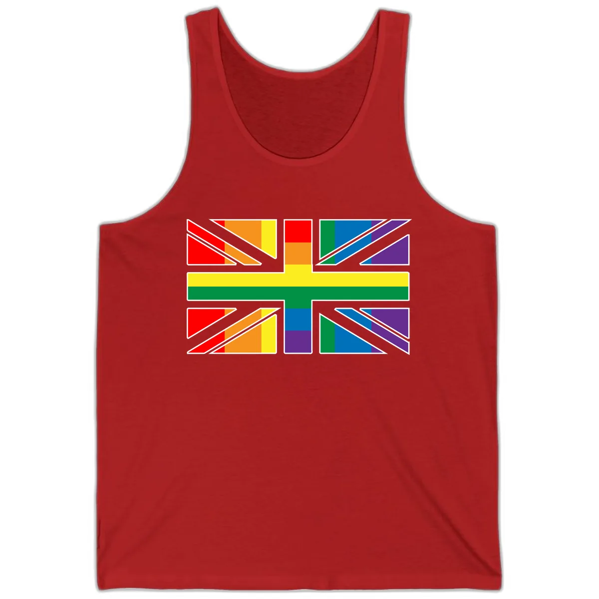 Rainbow Pride Geometric Mosaic Tank in Red
