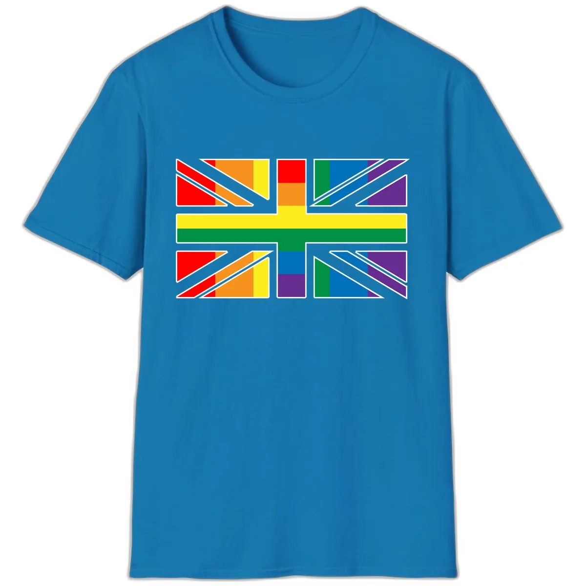 Rainbow Pride Geometric Mosaic T-Shirt in Sapphire
