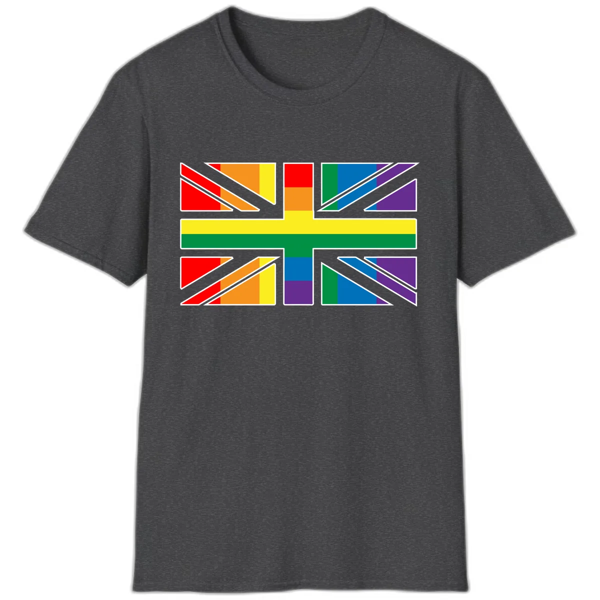 Rainbow Pride Geometric Mosaic T-Shirt in Dark Heather