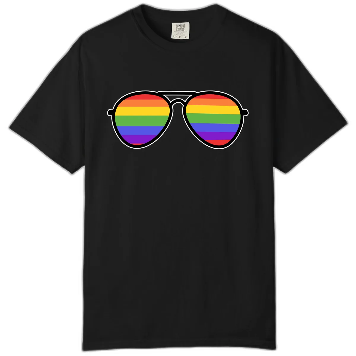 Rainbow Pride Glasses Comfort Color in Black