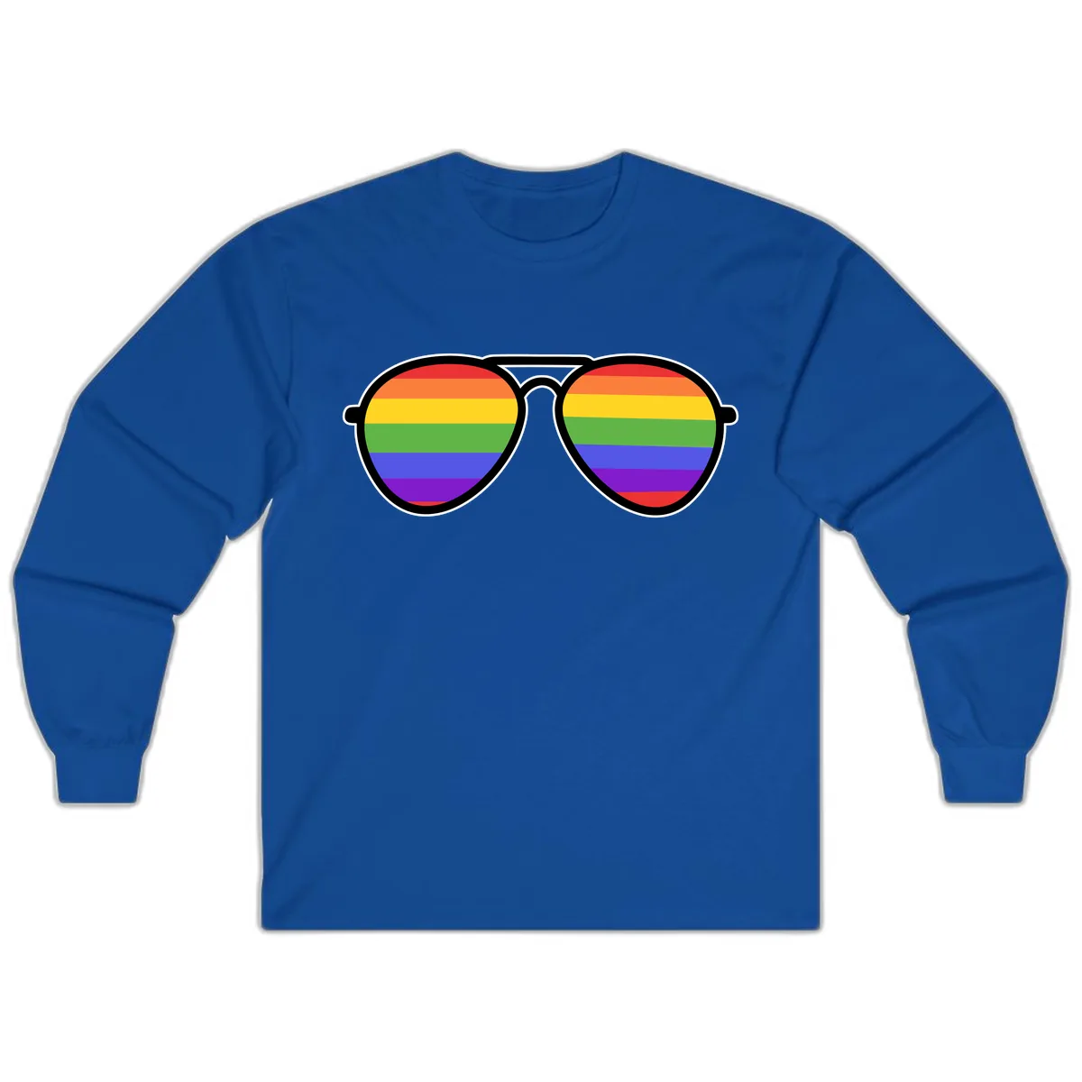 Rainbow Pride Glasses Long Sleeve in Royal