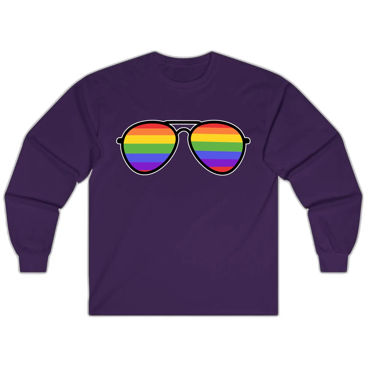 Rainbow Pride Glasses Long Sleeve in Purple