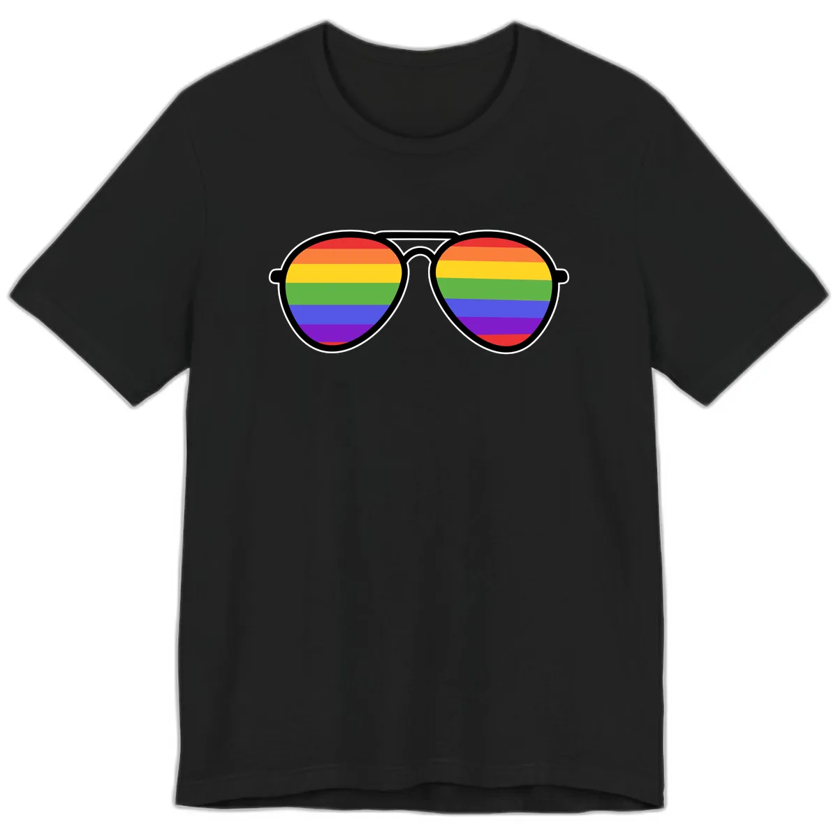 Rainbow Pride Glasses Premium T-Shirt in Black