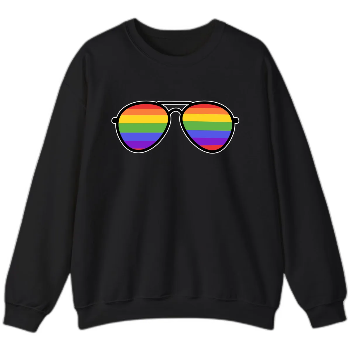 Rainbow Pride Glasses Sweatshirt in Black