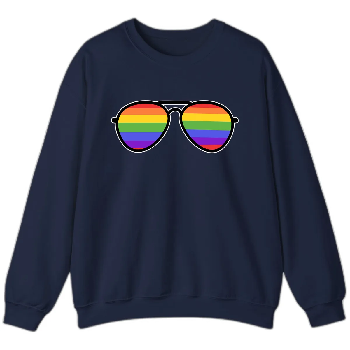 Rainbow Pride Glasses Sweatshirt in Navy