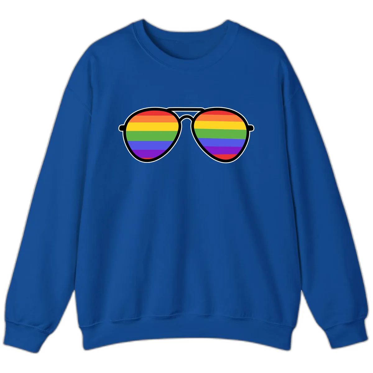 Rainbow Pride Glasses Sweatshirt in Royal