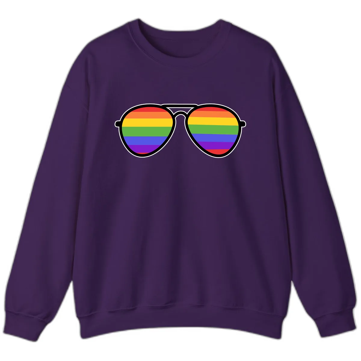 Rainbow Pride Glasses Sweatshirt in Purple