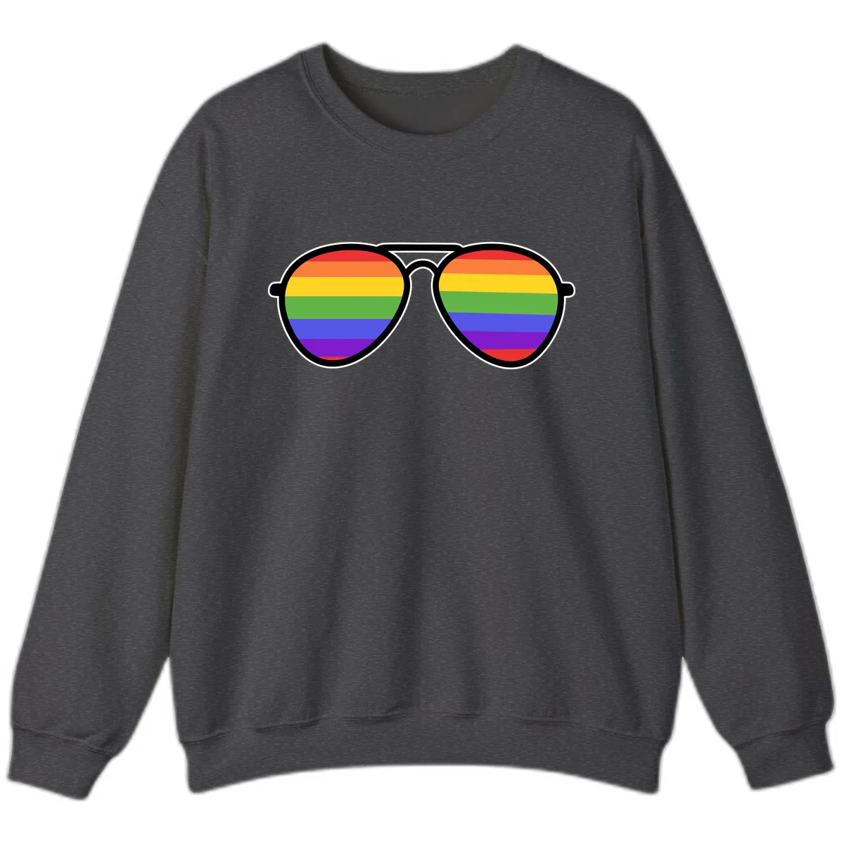 Rainbow Pride Glasses Sweatshirt in Dark Heather
